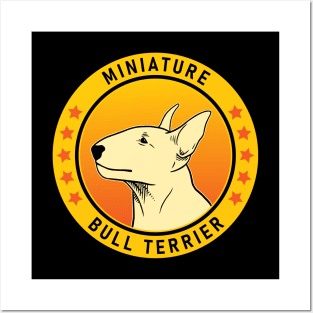 Miniature Bull Terrier Dog Portrait Posters and Art